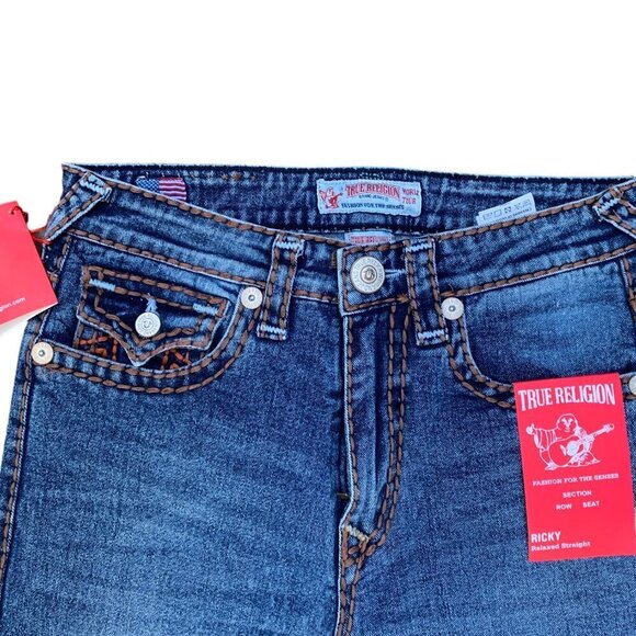 BNWT Vintage Embroidered True Religion Jeans Size 30 Relaxed Straight - Picture 7 of 9